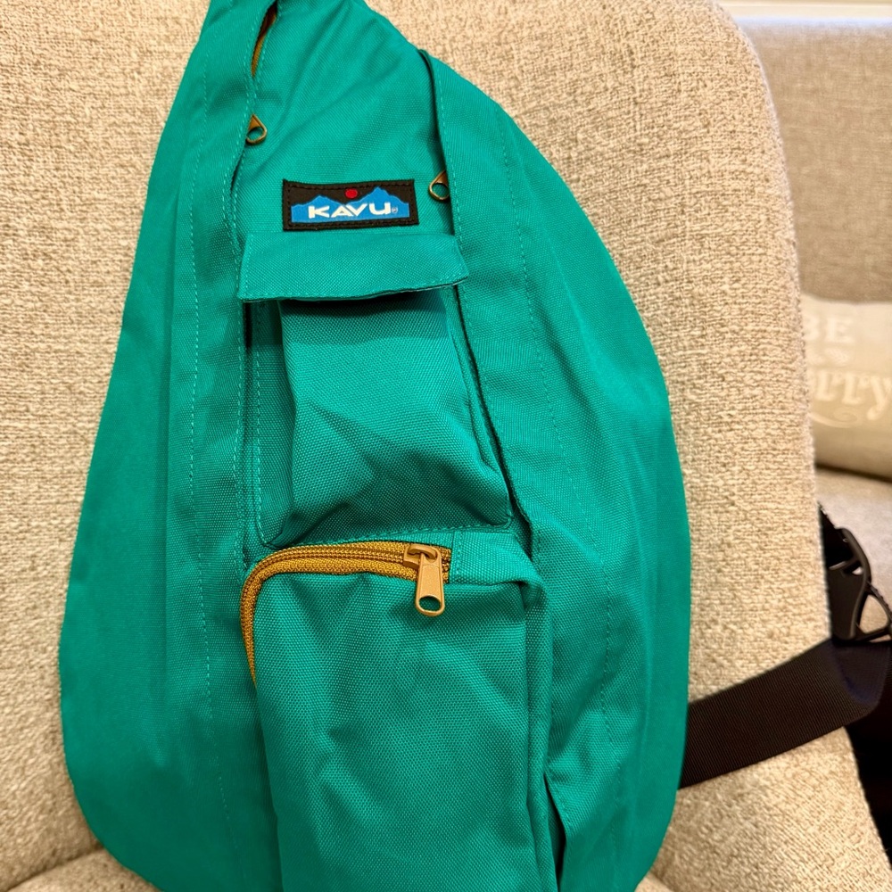 Kavu Turquoise Backpack with Tan Accents